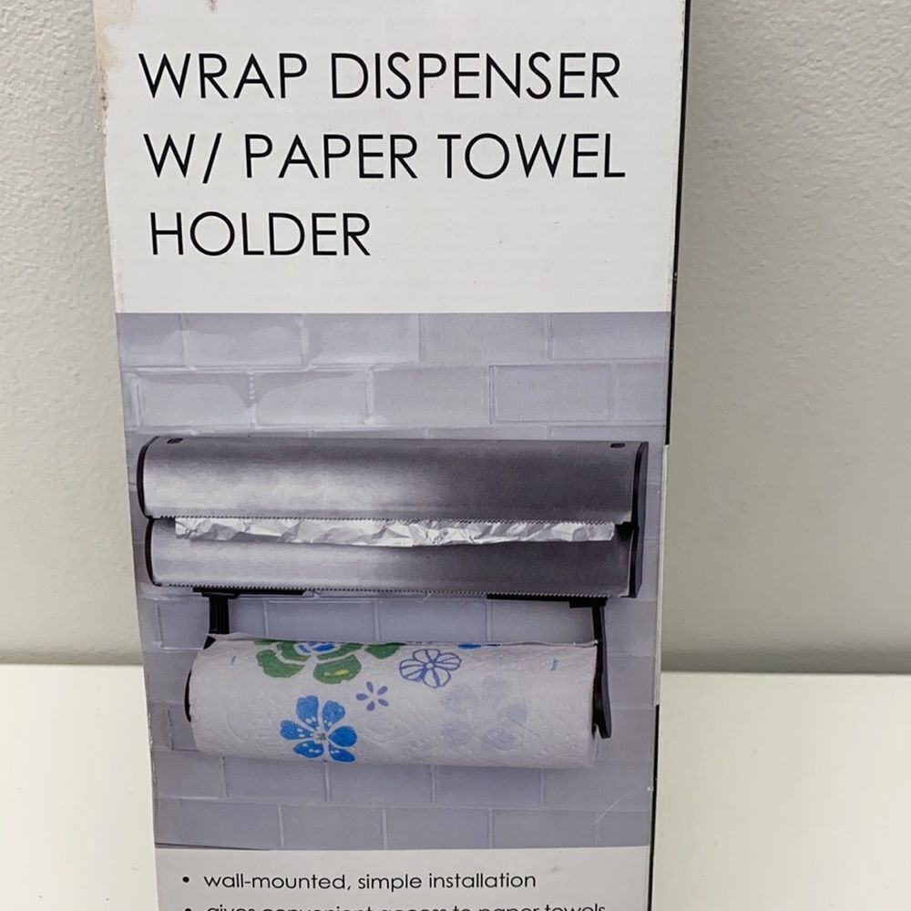 🔥3 in 1 home basics wrap dispenser paper towel holder New